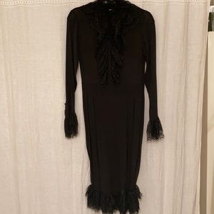 Agent provocateur silk dress with lace trimming